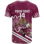 QLD Maroons Rugby Custom T Shirt Go Cane toads Aboriginal Art