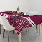QLD Maroons Rugby Custom Tablecloth Go Cane toads Aboriginal Art