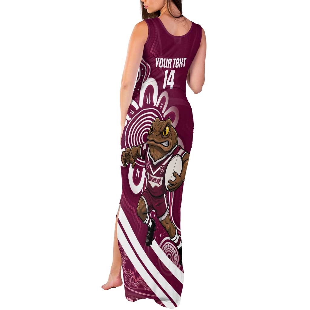 QLD Maroons Rugby Custom Tank Maxi Dress Go Cane toads Aboriginal Art