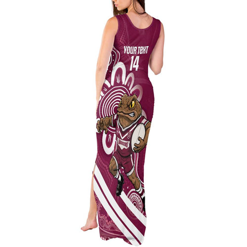 QLD Maroons Rugby Custom Tank Maxi Dress Go Cane toads Aboriginal Art