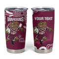 QLD Maroons Rugby Custom Tumbler Cup Go Cane toads Aboriginal Art