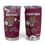 QLD Maroons Rugby Custom Tumbler Cup Go Cane toads Aboriginal Art