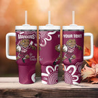 QLD Maroons Rugby Custom Tumbler With Handle Go Cane toads Aboriginal Art