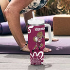 QLD Maroons Rugby Custom Tumbler With Handle Go Cane toads Aboriginal Art