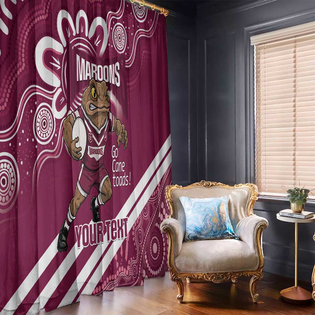 QLD Maroons Rugby Custom Window Curtain Go Cane toads Aboriginal Art
