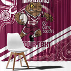 QLD Maroons Rugby Custom Window Curtain Go Cane toads Aboriginal Art