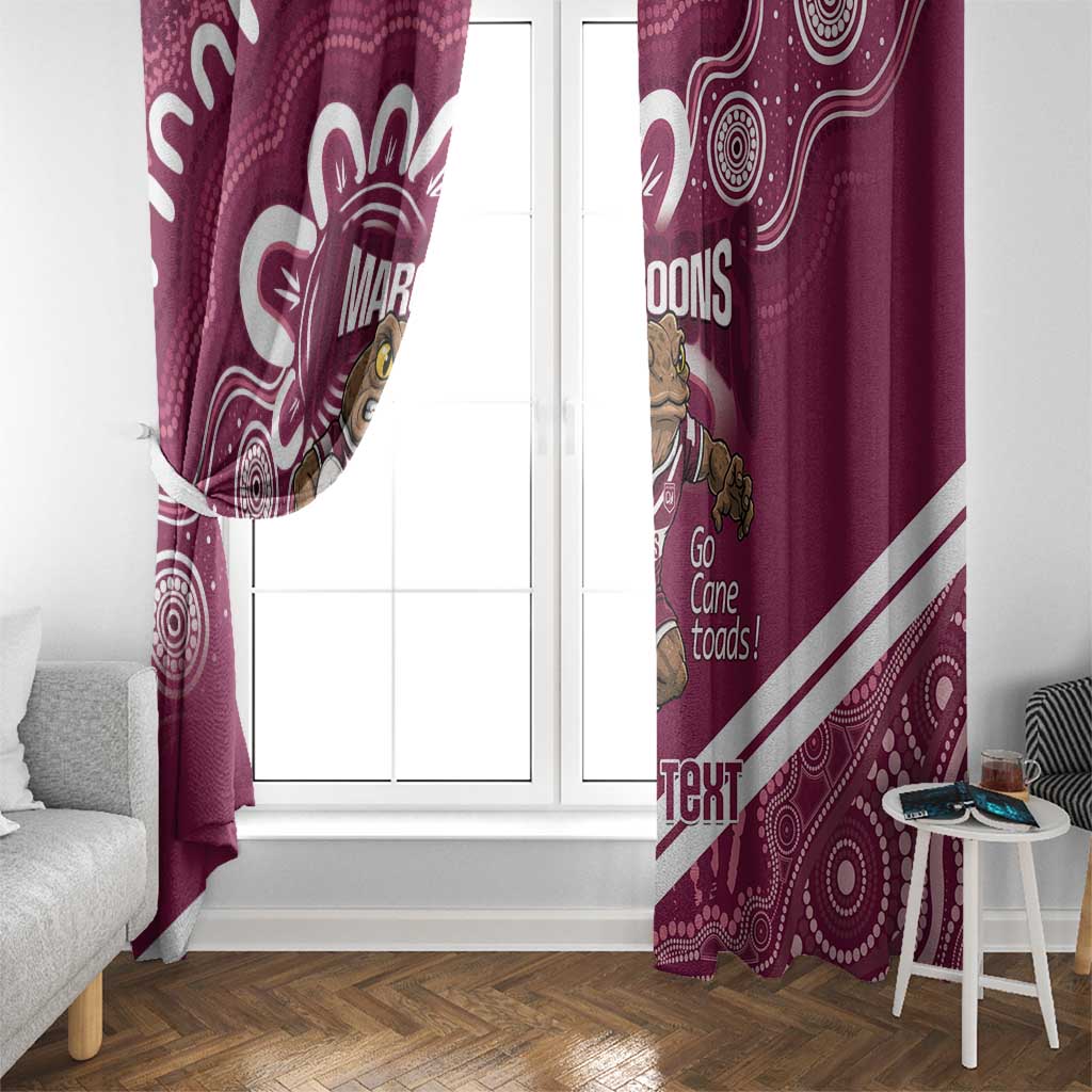 QLD Maroons Rugby Custom Window Curtain Go Cane toads Aboriginal Art