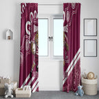 QLD Maroons Rugby Custom Window Curtain Go Cane toads Aboriginal Art