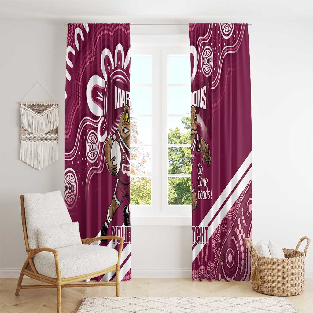 QLD Maroons Rugby Custom Window Curtain Go Cane toads Aboriginal Art