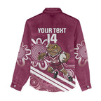 QLD Maroons Rugby Custom Women Casual Shirt Go Cane toads Aboriginal Art