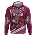 QLD Maroons Rugby Custom Zip Hoodie Go Cane toads Aboriginal Art