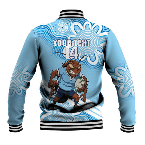 NSW Blues Rugby Custom Baseball Jacket Go Cockroaches Aboriginal Art