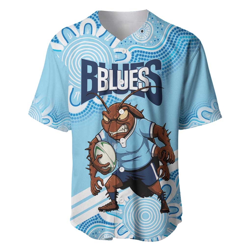 NSW Blues Rugby Custom Baseball Jersey Go Cockroaches Aboriginal Art