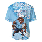 NSW Blues Rugby Custom Baseball Jersey Go Cockroaches Aboriginal Art