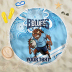 NSW Blues Rugby Custom Beach Blanket Go Cockroaches Aboriginal Art