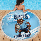 NSW Blues Rugby Custom Beach Blanket Go Cockroaches Aboriginal Art