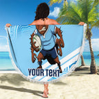 NSW Blues Rugby Custom Beach Blanket Go Cockroaches Aboriginal Art