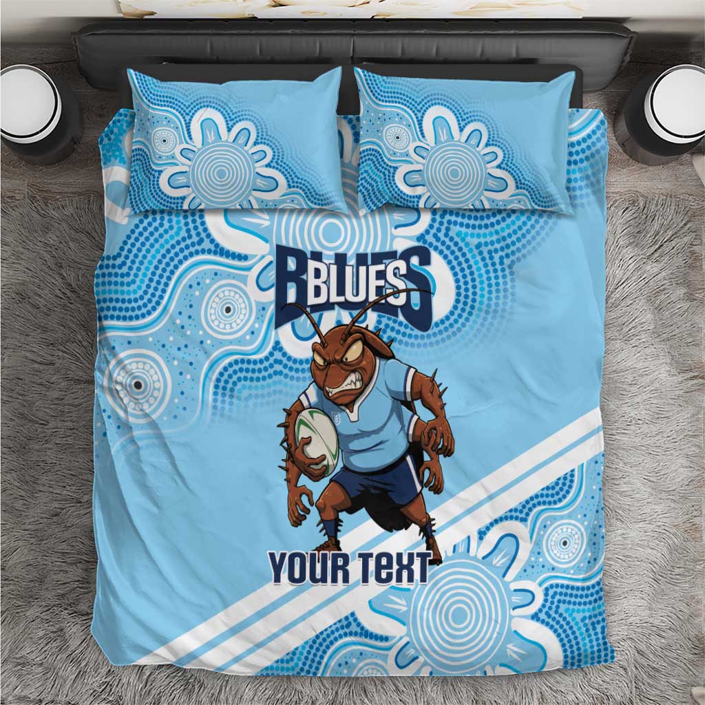 NSW Blues Rugby Custom Bedding Set Go Cockroaches Aboriginal Art