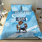NSW Blues Rugby Custom Bedding Set Go Cockroaches Aboriginal Art