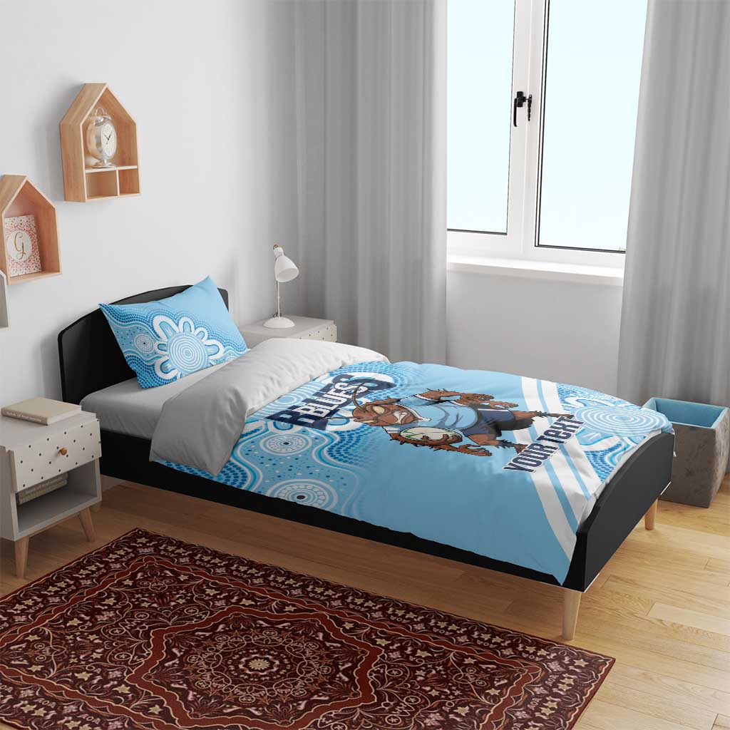 NSW Blues Rugby Custom Bedding Set Go Cockroaches Aboriginal Art
