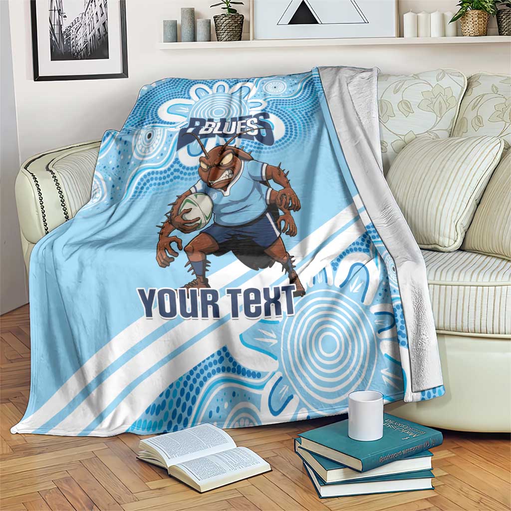 NSW Blues Rugby Custom Blanket Go Cockroaches Aboriginal Art