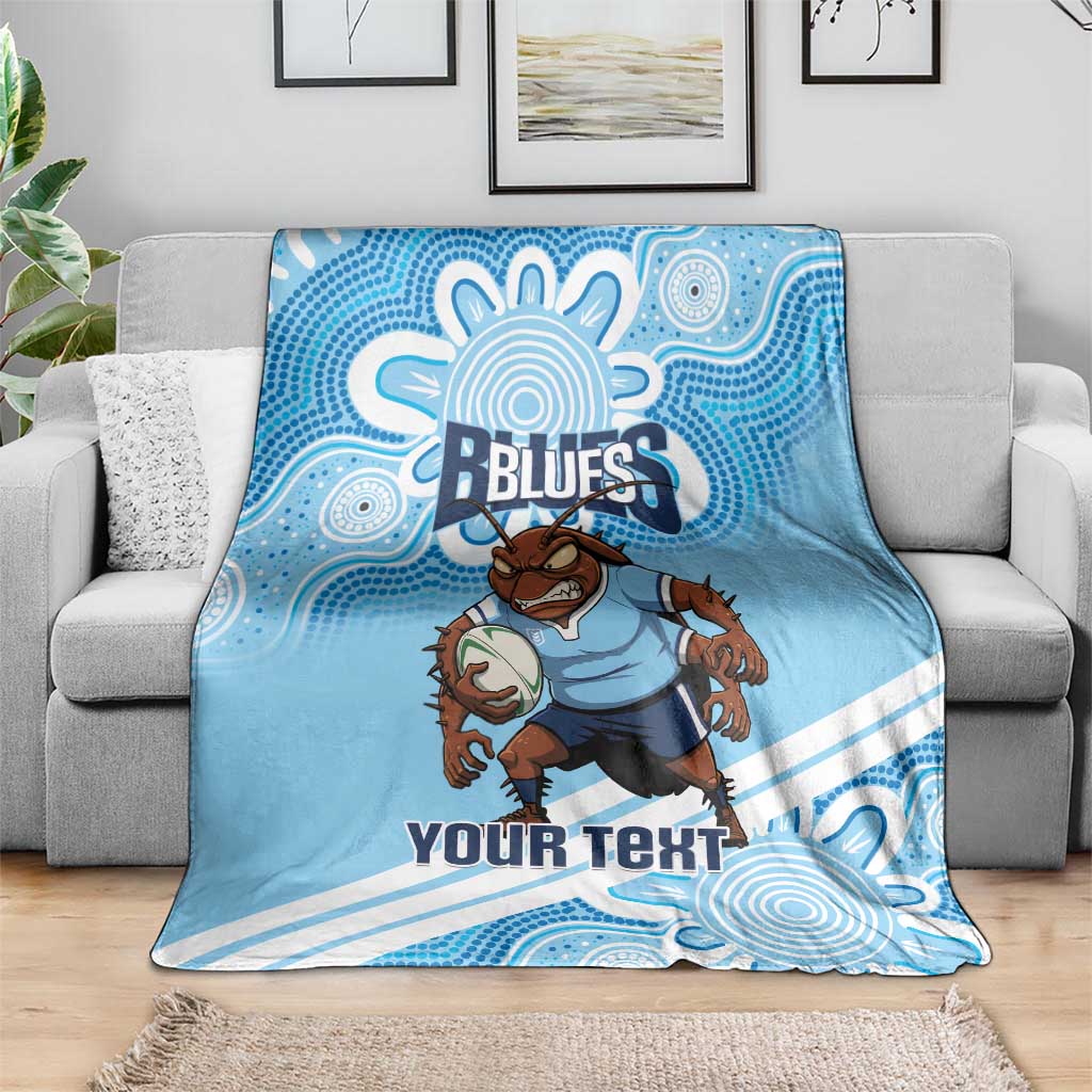 NSW Blues Rugby Custom Blanket Go Cockroaches Aboriginal Art