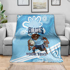 NSW Blues Rugby Custom Blanket Go Cockroaches Aboriginal Art