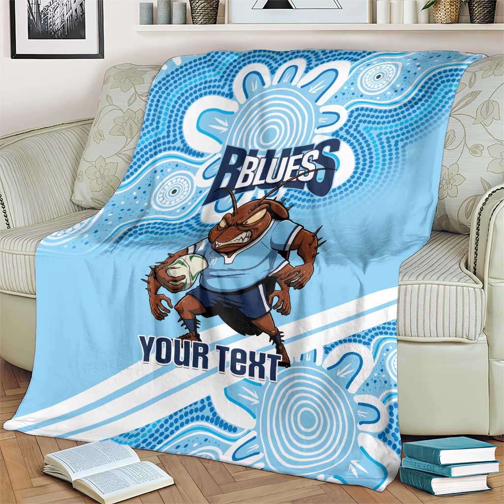 NSW Blues Rugby Custom Blanket Go Cockroaches Aboriginal Art
