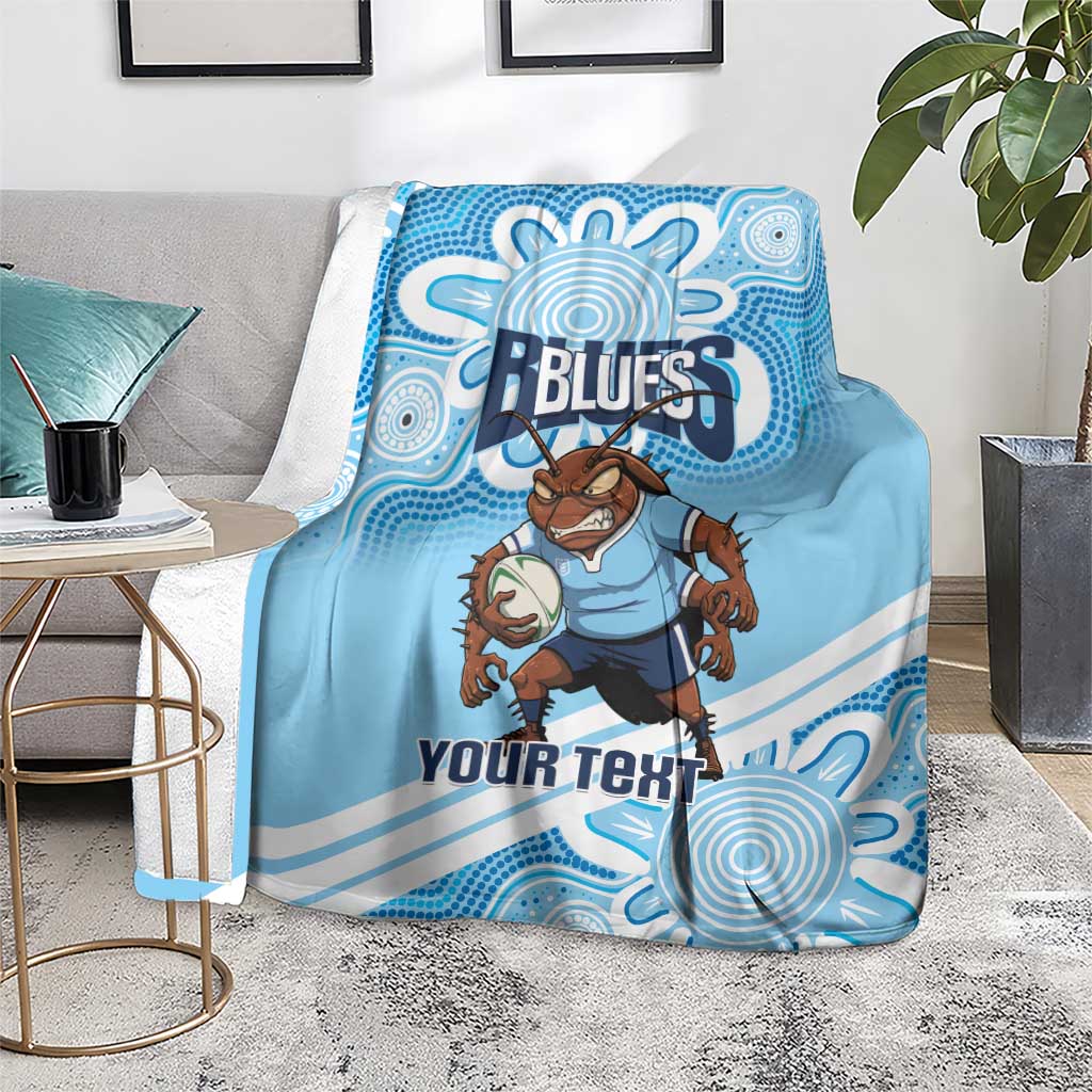 NSW Blues Rugby Custom Blanket Go Cockroaches Aboriginal Art