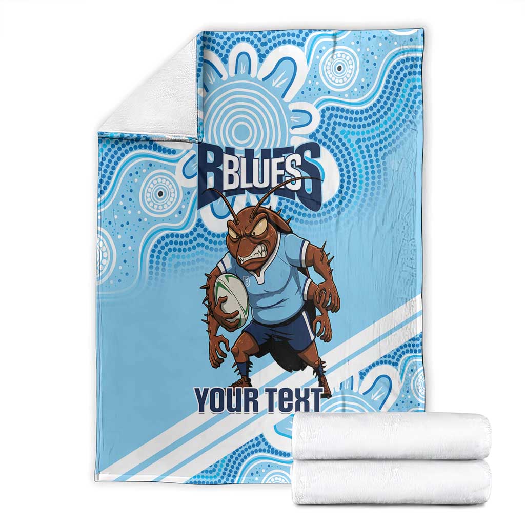 NSW Blues Rugby Custom Blanket Go Cockroaches Aboriginal Art