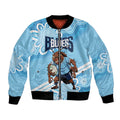 NSW Blues Rugby Custom Bomber Jacket Go Cockroaches Aboriginal Art