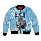 NSW Blues Rugby Custom Bomber Jacket Go Cockroaches Aboriginal Art