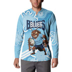 NSW Blues Rugby Custom Button Sweatshirt Go Cockroaches Aboriginal Art