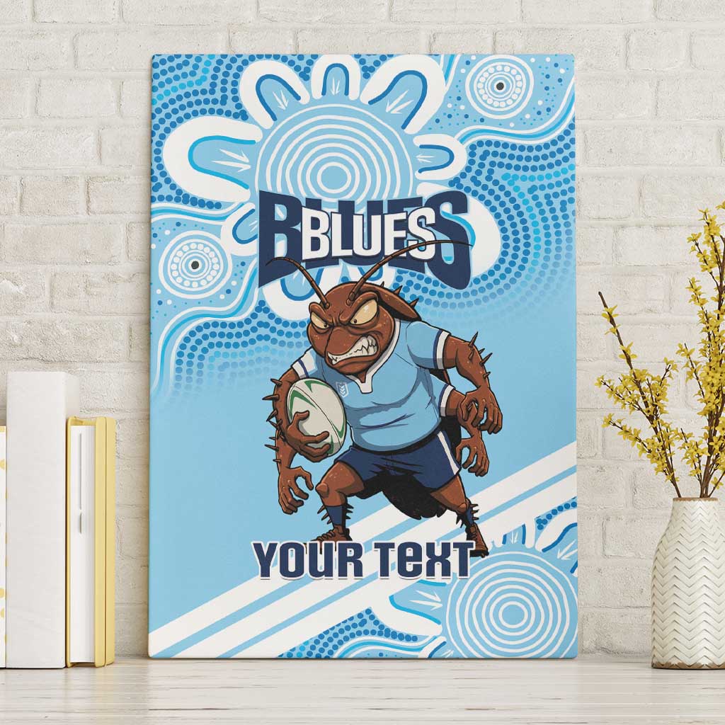 NSW Blues Rugby Custom Canvas Wall Art Go Cockroaches Aboriginal Art