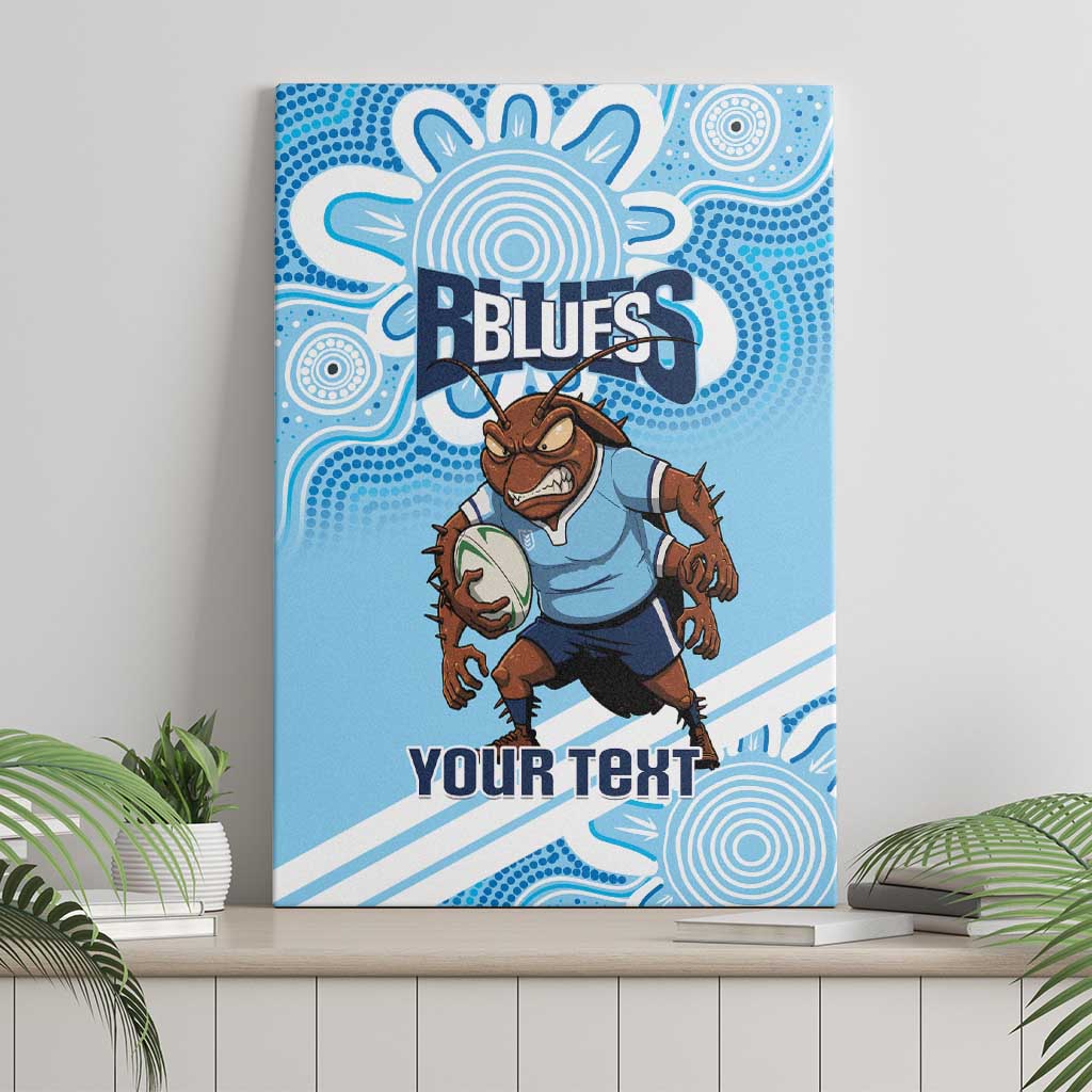 NSW Blues Rugby Custom Canvas Wall Art Go Cockroaches Aboriginal Art
