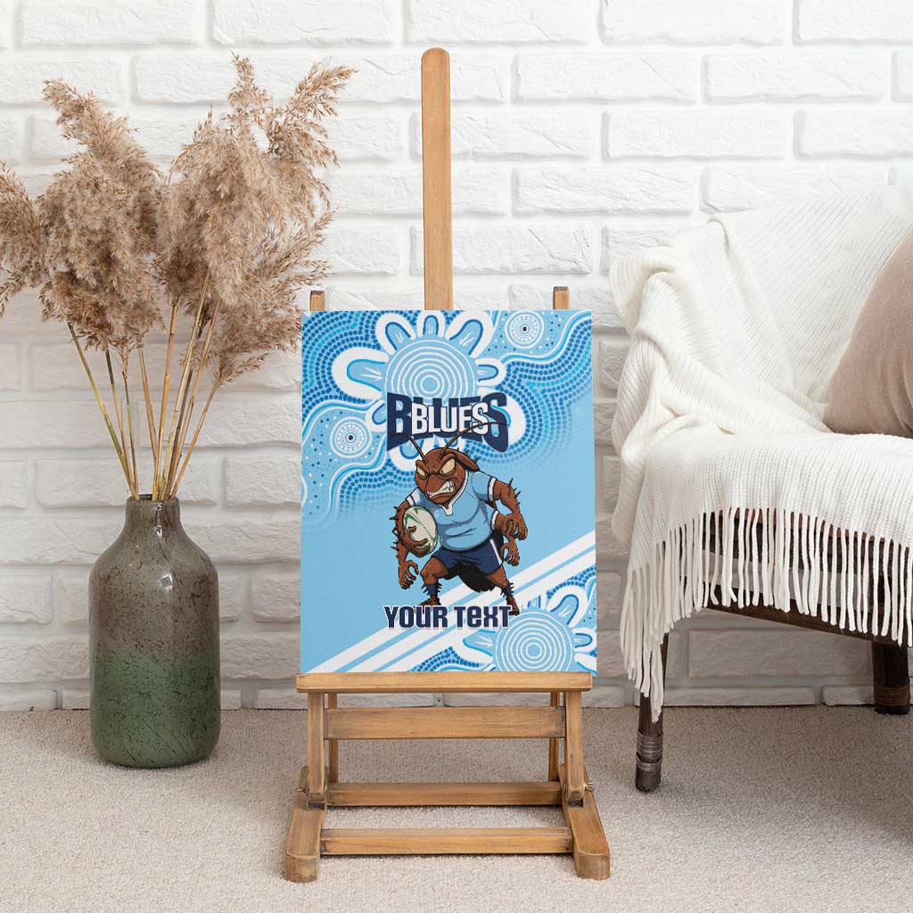 NSW Blues Rugby Custom Canvas Wall Art Go Cockroaches Aboriginal Art