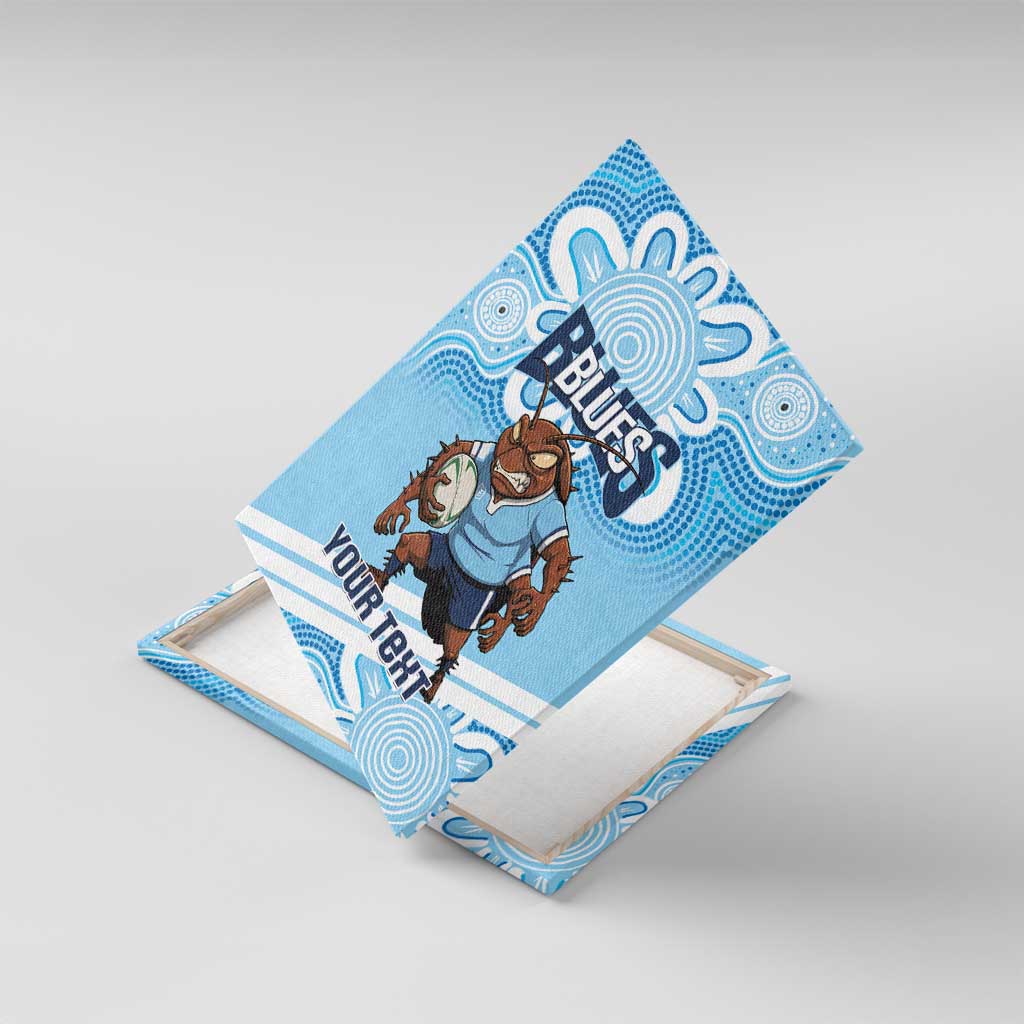 NSW Blues Rugby Custom Canvas Wall Art Go Cockroaches Aboriginal Art