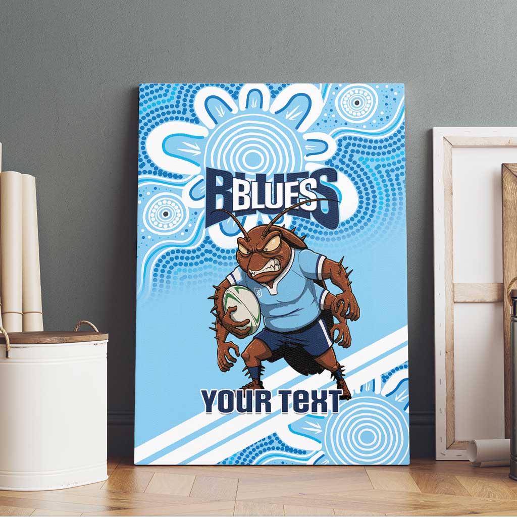 NSW Blues Rugby Custom Canvas Wall Art Go Cockroaches Aboriginal Art