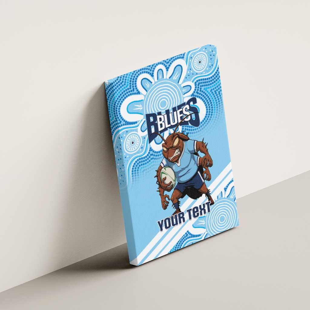 NSW Blues Rugby Custom Canvas Wall Art Go Cockroaches Aboriginal Art