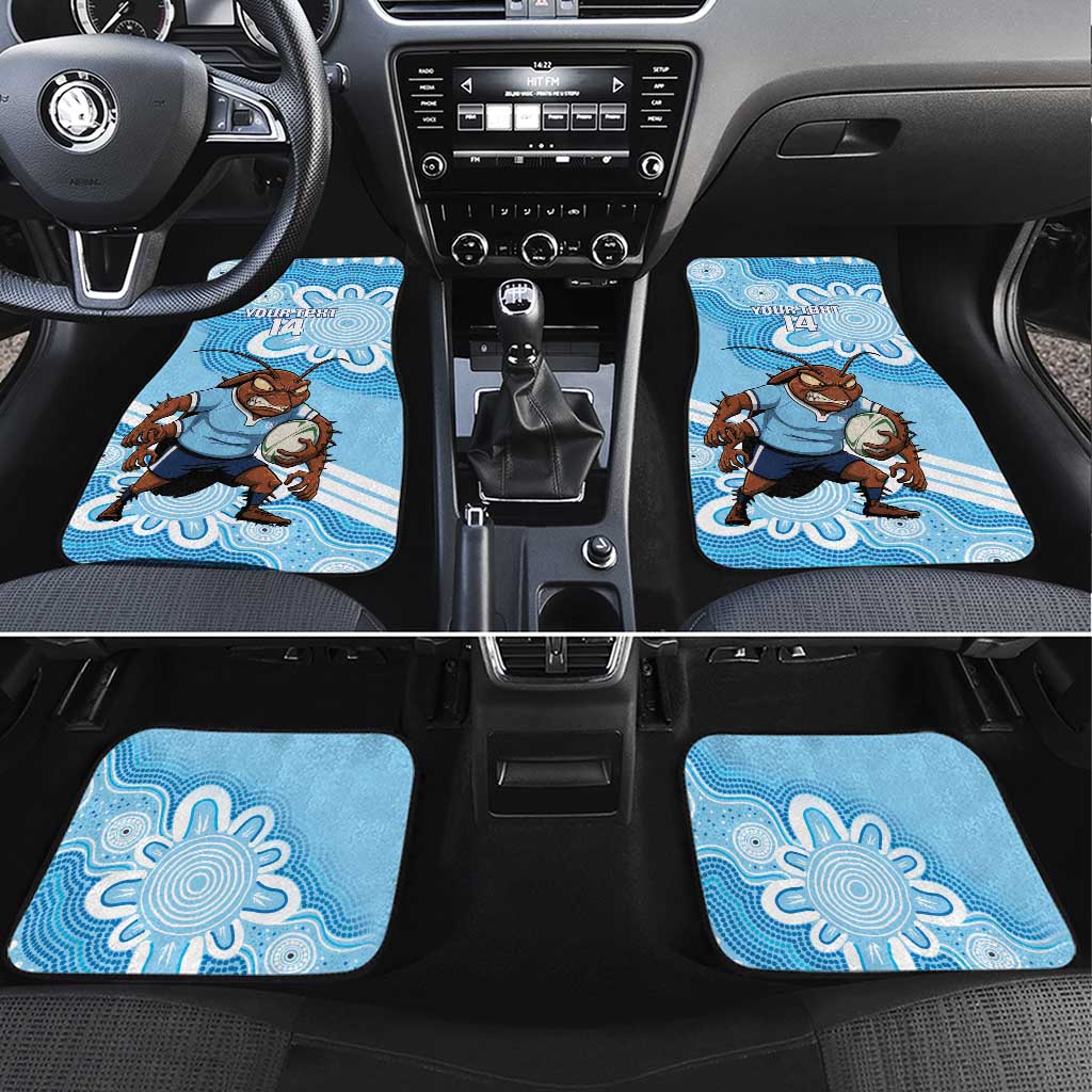 NSW Blues Rugby Custom Car Mats Go Cockroaches Aboriginal Art