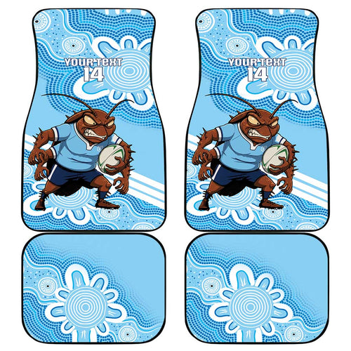 NSW Blues Rugby Custom Car Mats Go Cockroaches Aboriginal Art