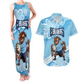 NSW Blues Rugby Custom Couples Matching Tank Maxi Dress and Hawaiian Shirt Go Cockroaches Aboriginal Art