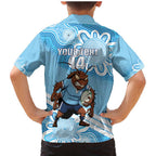 NSW Blues Rugby Custom Family Matching Mermaid Dress and Hawaiian Shirt Go Cockroaches Aboriginal Art