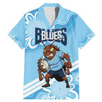 NSW Blues Rugby Custom Family Matching Mermaid Dress and Hawaiian Shirt Go Cockroaches Aboriginal Art