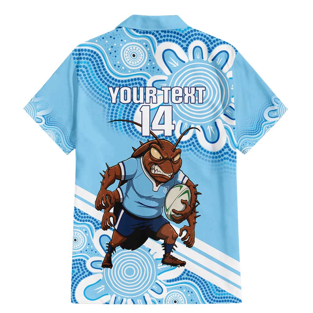 NSW Blues Rugby Custom Family Matching Mermaid Dress and Hawaiian Shirt Go Cockroaches Aboriginal Art