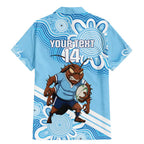 NSW Blues Rugby Custom Family Matching Mermaid Dress and Hawaiian Shirt Go Cockroaches Aboriginal Art
