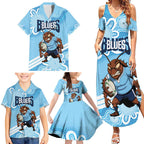 NSW Blues Rugby Custom Family Matching Summer Maxi Dress and Hawaiian Shirt Go Cockroaches Aboriginal Art