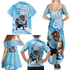 NSW Blues Rugby Custom Family Matching Summer Maxi Dress and Hawaiian Shirt Go Cockroaches Aboriginal Art