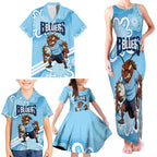 NSW Blues Rugby Custom Family Matching Tank Maxi Dress and Hawaiian Shirt Go Cockroaches Aboriginal Art