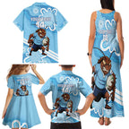 NSW Blues Rugby Custom Family Matching Tank Maxi Dress and Hawaiian Shirt Go Cockroaches Aboriginal Art